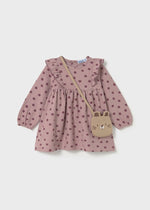 Baby Girl Polka Dot Dress With Bunny Bag
