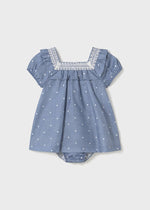 Baby Girl Polka Dot Dress with Lace Detail