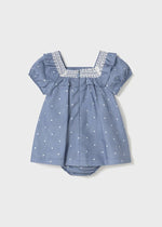 Baby Girl Polka Dot Dress with Lace Detail