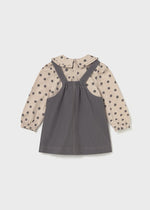 Baby Girl Polka Dot Dungaree Skirt Set