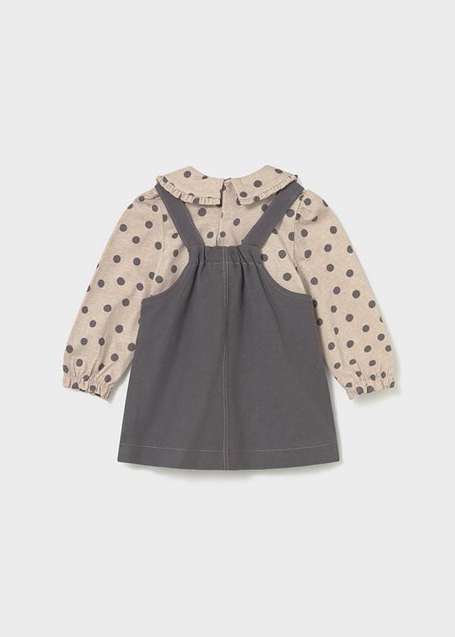 Baby Girl Polka Dot Dungaree Skirt Set