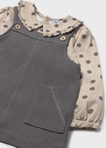 Baby Girl Polka Dot Dungaree Skirt Set