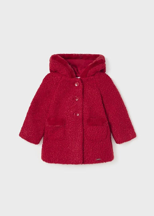 Baby Girl Red Bouclé Coat (mayoral)