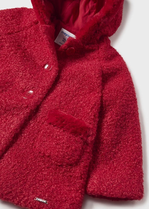 Baby Girl Red Bouclé Coat (mayoral)