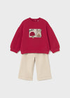 Baby Girl Red Bunny Sweatshirt & Trousers Set