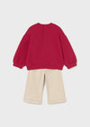 Baby Girl Red Bunny Sweatshirt & Trousers Set