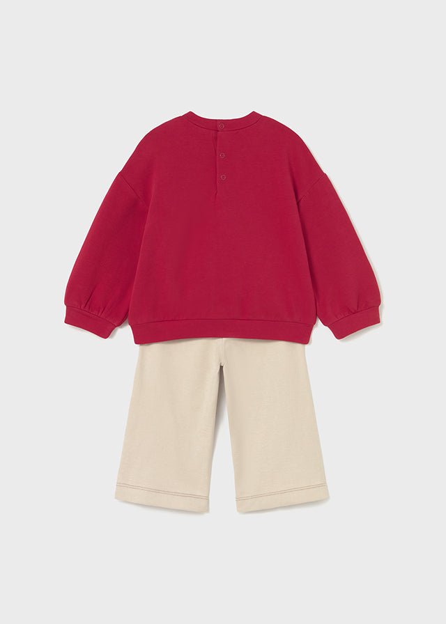 Baby Girl Red Bunny Sweatshirt & Trousers Set