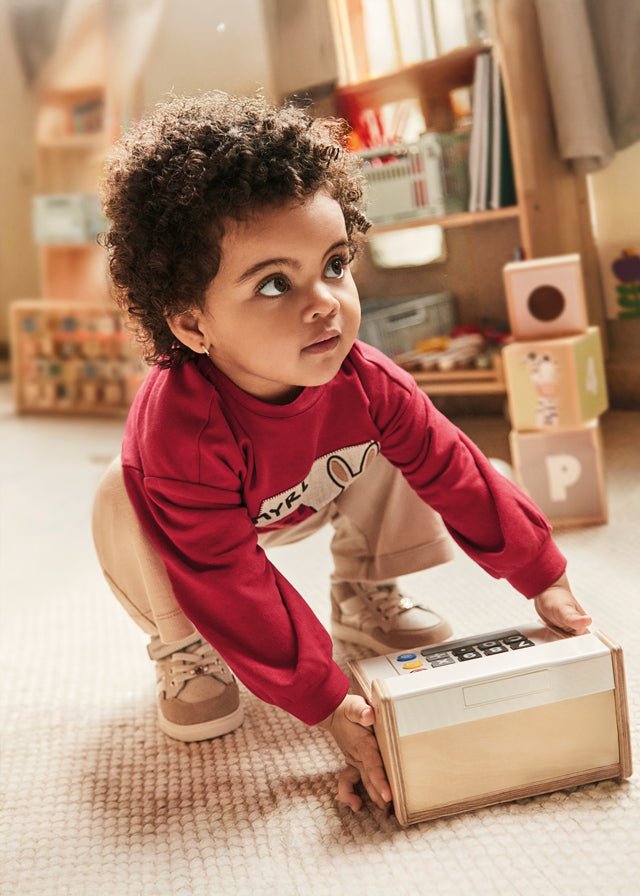 Baby Girl Red Bunny Sweatshirt & Trousers Set
