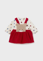 Baby Girl Red Dungaree Style Dress (Mayoral)