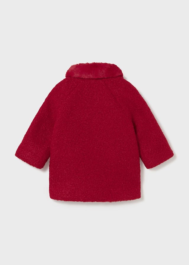 Baby Girl Red Faux Shearling Coat