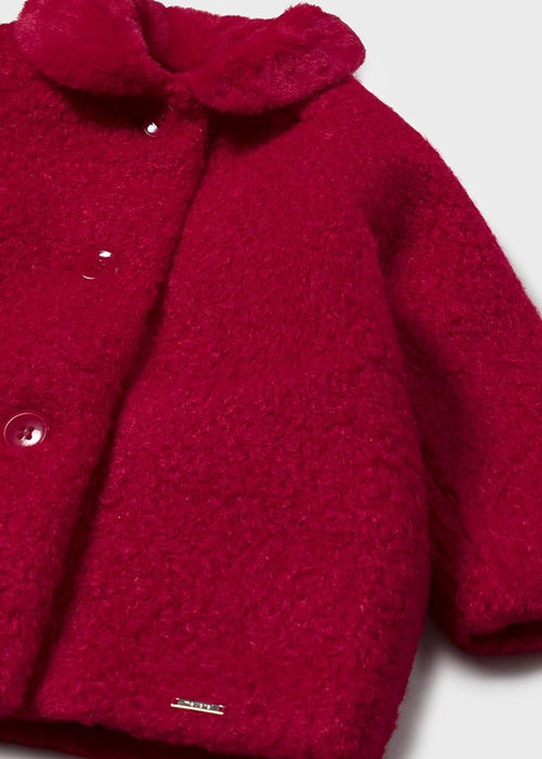 Baby Girl Red Faux Shearling Coat
