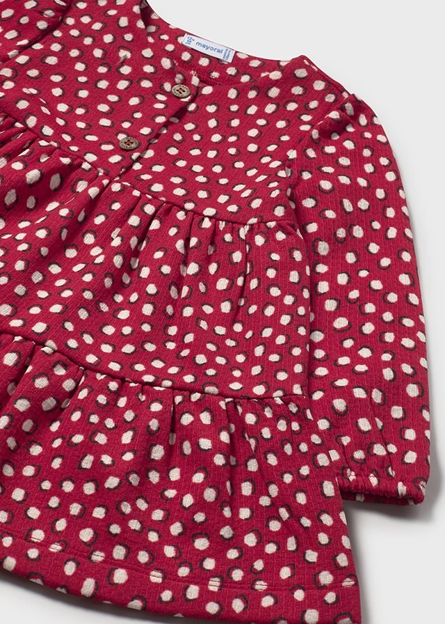 Baby Girl Red Polka Dot Tiered Dress