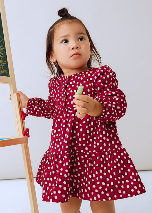 Baby Girl Red Polka Dot Tiered Dress