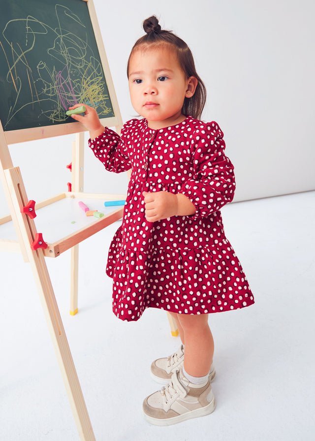 Baby Girl Red Polka Dot Tiered Dress