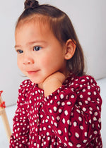 Baby Girl Red Polka Dot Tiered Dress