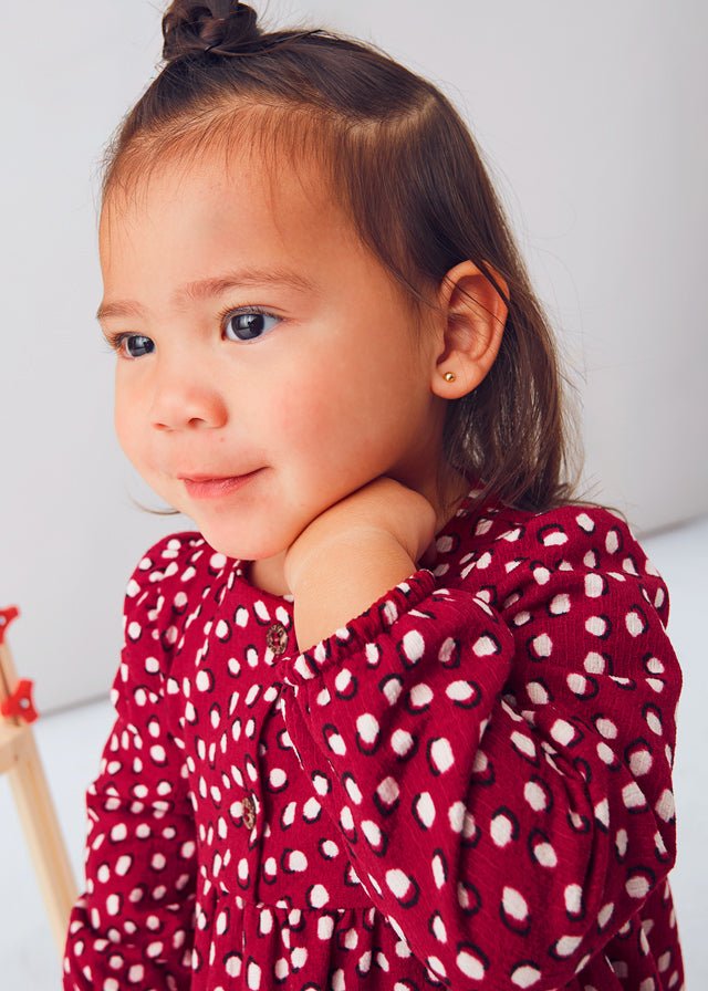 Baby Girl Red Polka Dot Tiered Dress