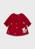 Baby Girl Red Squirrel Embroidered Dress (Mayoral)