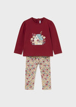 Baby Girl Red Top & Floral Leggings Set (Mayoral)