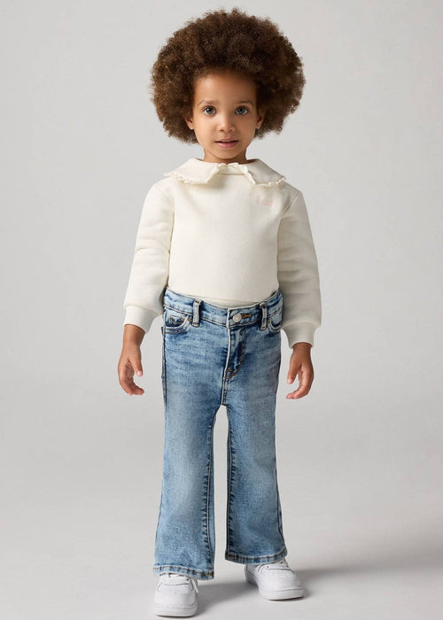 Baby Girl Ruffled Collar Sweatshirt