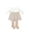 Baby Girl Sand Bear Dress with Tights (Tutto Piccolo)