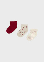 Baby Girl Set of 3 Socks - Floral & Polka Dot (Mayoral)