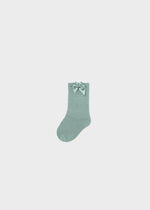 Baby Girl Socks with Bow - Sage Green (Mayoral)