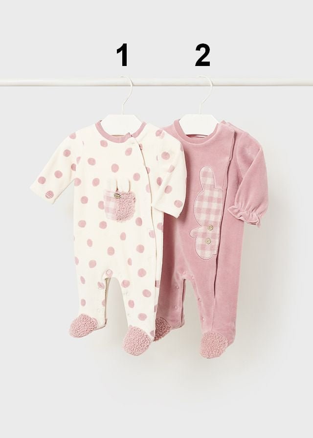 Baby Girl Velour Babygrows (sold separately) (Mayoral)