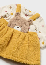 Baby Girl Yellow Bear Face Dress (Mayoral)