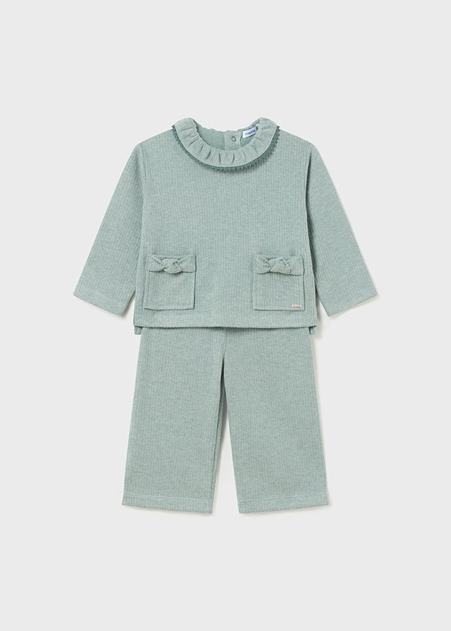 Baby Girls' Green 2 - Piece Set with Ruffle Collar (Mayoral)