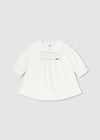 Baby Girls Ivory Velvet Polka Dot Dress (Mayoral)