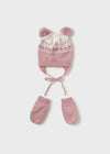 Baby Girls Pink Cotton Hat & Mittens Set (Mayoral)