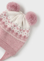 Baby Girls Pink Cotton Hat & Mittens Set (Mayoral)