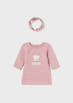 Baby Girls Pink Knitted Bear Dress Set (mayoral)