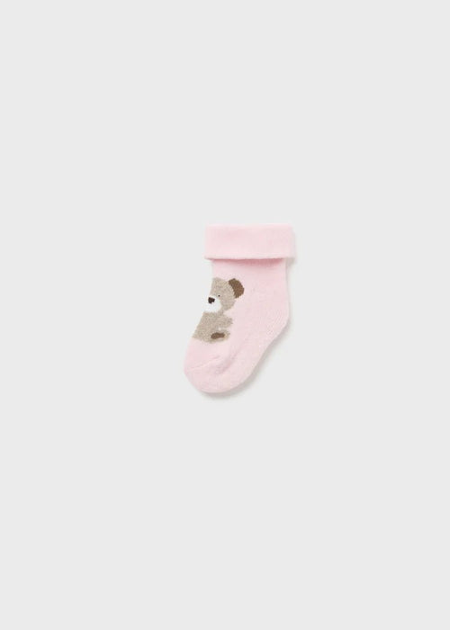 Baby Girls Pink Non - slip Teddy Ankle Socks (mayoral)