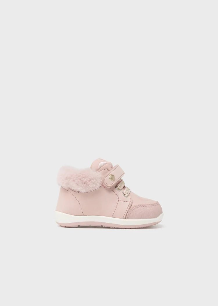 Baby Girls Pink Suede Leather Trainers (mayoral)