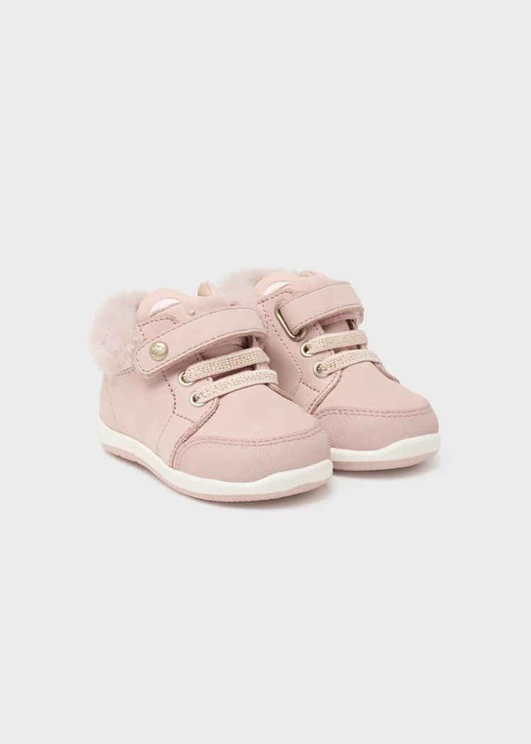 Baby Girls Pink Suede Leather Trainers mayoral CottonKids.ie