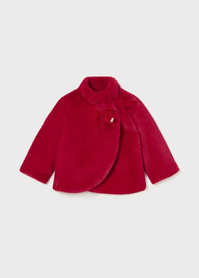 Girls red fur coat on sale