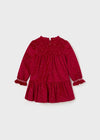 Baby Girls Red & Gold Dot Velvet Dress (Mayoral)