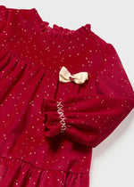 Baby Girls Red & Gold Dot Velvet Dress (Mayoral)