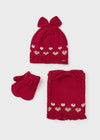 Baby Girls Red Knitted Hat Set (mayoral)