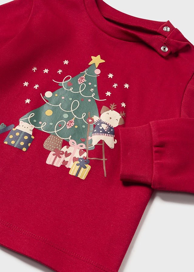 Baby Girls Red & Navy Blue Festive Pyjamas (Mayoral)