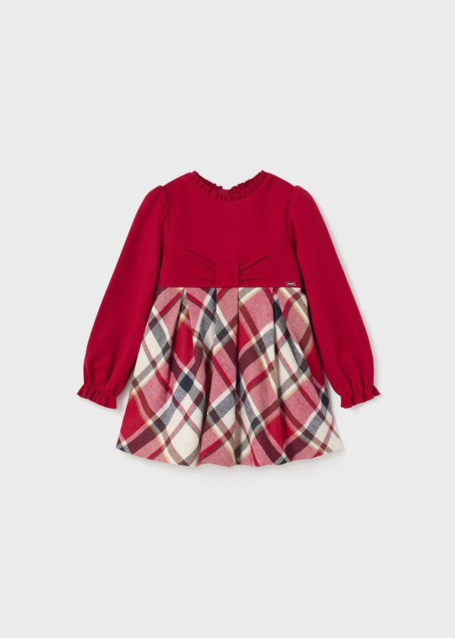 Baby Girls Red Tartan Check Christmas Dress (mayoral)