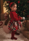 Baby Girls Red Tartan Check Christmas Dress (mayoral)