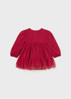 Baby Girls Red Tulle Dot Pattern Dress (mayoral)