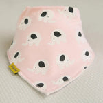 Baby pink Ellie the elephant organic cotton DribbleBoo bandana bib