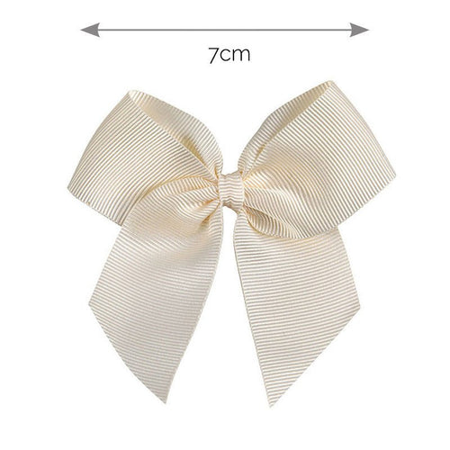 BEIGE 7cm - Hairclip With Grossgrain Bow