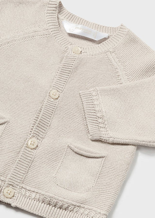 Beige Baby Boys Cotton Cardigan (Mayoral)