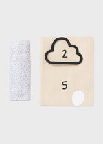Beige Baby Gauze Set with Giraffe Growth Tracker – 2 - Pack