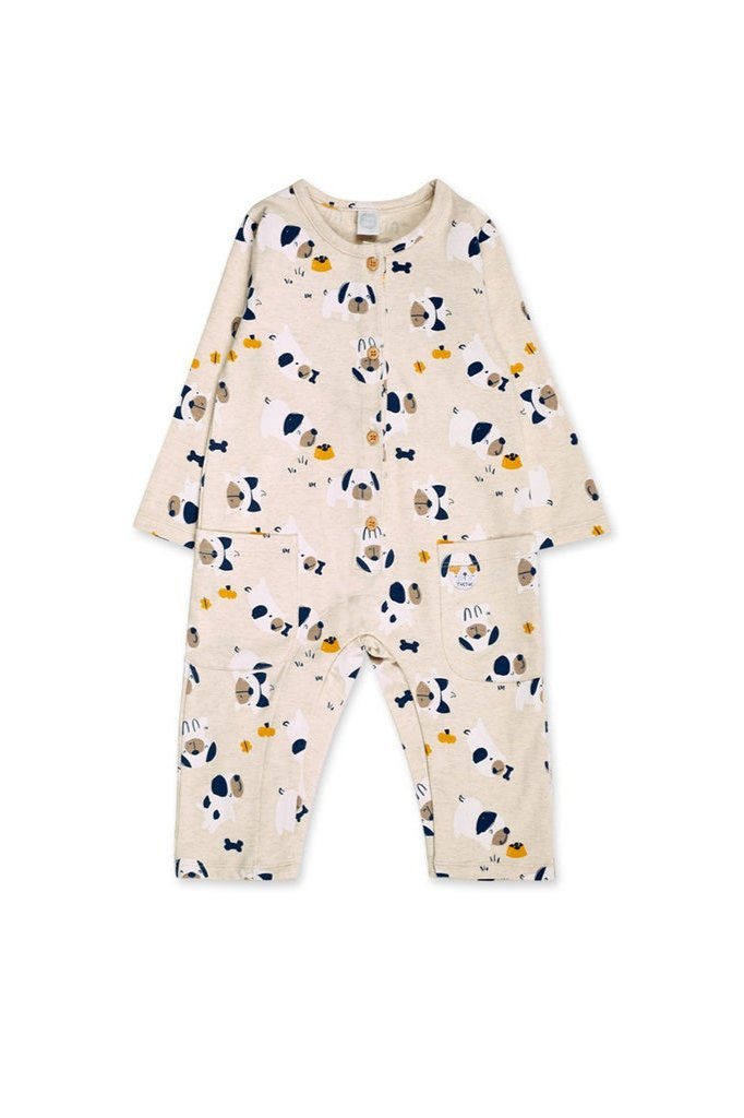 Beige Baby Sleepsuit with Pockets (Tuc Tuc)