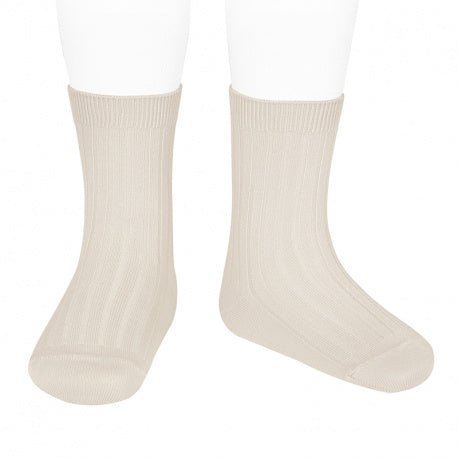 BEIGE Basic Rib Cotton Short Socks (A/W)